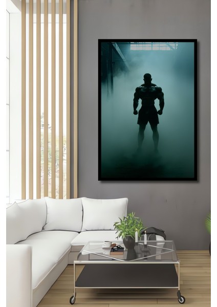 Çerçeve Görünümlü Sisli Salon Atlet Yağlı Boya Görünümlü Ev/işyeri/ofis Dekoratif Ahşap Kare Tablo