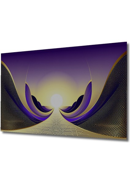 Mor Altın Işık Hüzmesi Soyut Sanat Ev/işyeri/ofis Dekoratif Ahşap Kare Tablo fiyatları