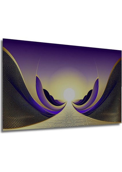 Mor Altın Işık Hüzmesi Soyut Sanat Ev/işyeri/ofis Dekoratif Ahşap Kare Tablo modelleri