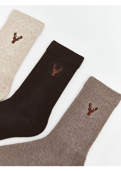 Nakışlı Erkek Soket Çorap 3'lü (W5) fiyatları