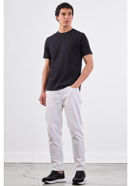 Siyah Bisiklet Yaka Pamuklu Düz Renk Slim Fit Erkek T-Shirt fırsatları