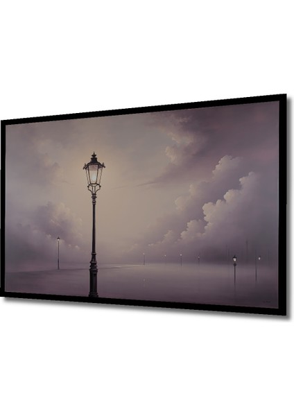 Çerçeve Görünümlü Sisli Lamba Yağlı Boya Görünümlü Dekoratif Ahşap Ev/işyeri/ofis Kare Tablo fiyatları