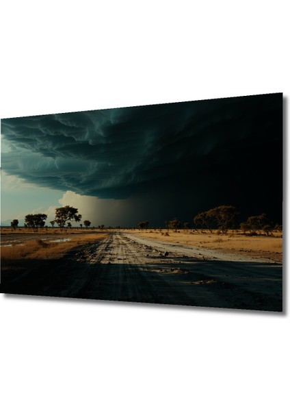 Fırtına Bulutları Yağlı Boya Görünümlü Dekoratif Ahşap Ev/işyeri/ofis Kare Tablo fiyatları