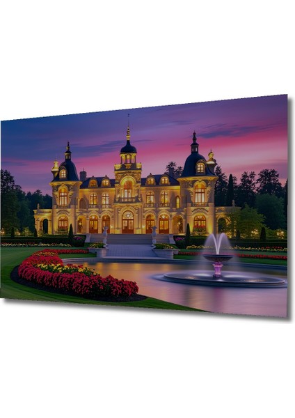 Muhteşem Şato Yağlı Boya Görünümlü Dekoratif Ahşap Ev/işyeri/ofis Kare Tablo fiyatları