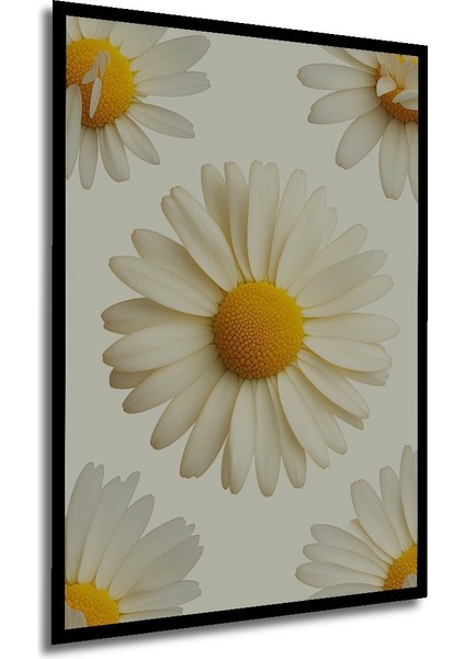 Çerçeve Görünümlü Papatya Bahçesi Yağlı Boya Görünümlü Dekoratif Ahşap Ev/işyeri/ofis Kare Tablo modelleri