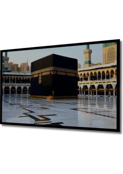 Çerçeve Görünümlü Kabe Mescidi Haram Yağlı Boya Görünümlü Dekoratif Ahşap Ev/işyeri/ofis Kare Tablo fiyatları