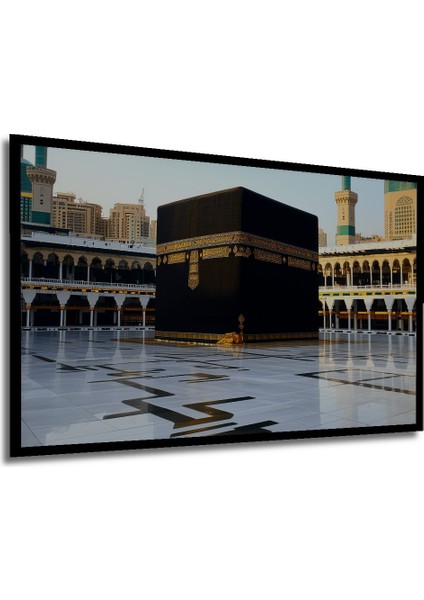 Çerçeve Görünümlü Kabe Mescidi Haram Yağlı Boya Görünümlü Dekoratif Ahşap Ev/işyeri/ofis Kare Tablo modelleri