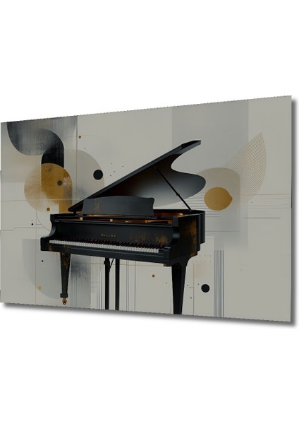Altın Dokunuşlu Piyano Modern Sanat Ev/işyeri/ofis Dekoratif Ahşap Kare Tablosu fiyatları