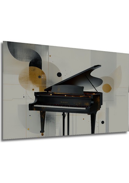 Altın Dokunuşlu Piyano Modern Sanat Ev/işyeri/ofis Dekoratif Ahşap Kare Tablosu modelleri