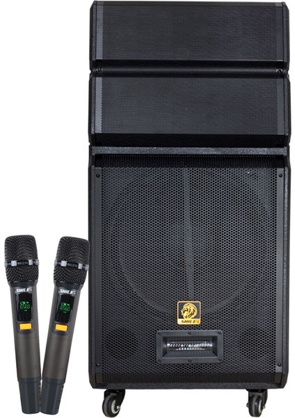 Shile SL-1612B El Mikrofonlu Kumandalı Taşınabilir Hoparlör USB Sd Kart Bluetooth Dış Mekan Hoparlör