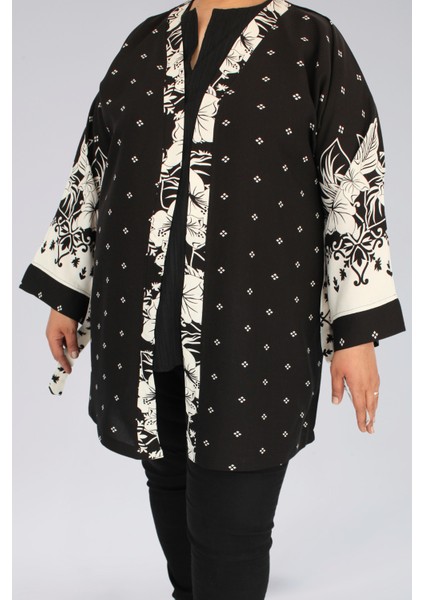 Viskon Kumaş Desenli Kadın Kimono