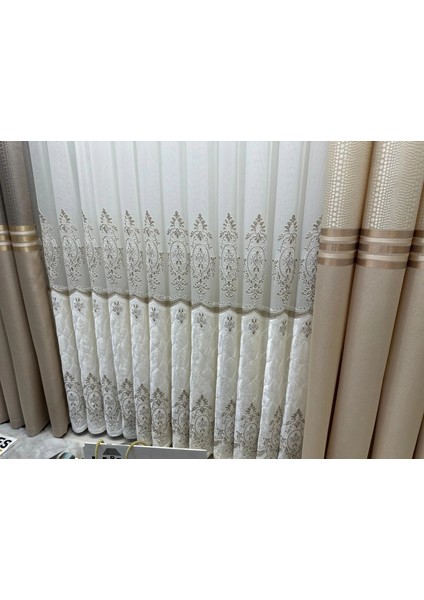 Nivemeshome Mızraklı FT632256 V-101 Krem 1/3 Sık Pile Fon Perde Apm fiyatları