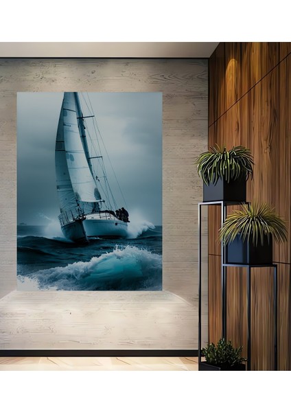 Yelkenli Modern Sanat Dekoratif Ahşap Ev/işyeri/ofis Kare Tablo