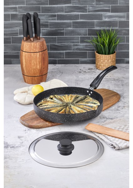 Çupra Döküm Granit Balık ve Börek Tavası Siyah 28 cm