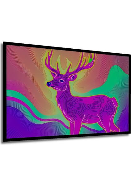Çerçeve Görünümlü Neon Renkli Geyik Modern Sanat Dekoratif Ahşap Ev/işyeri/ofis Kare Tablo modelleri