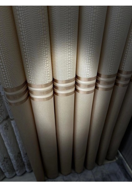 Nivemeshome Mızraklı FT632256 V-101 Krem 1/3 Sık Pile Fon Perde Apm