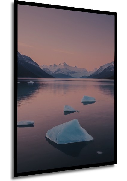 Çerçeve Görünümlü Buzdağı Rüyası Pastel Boya Görünümlü Dekoratif Ahşap Ev/işyeri/ofis Kare Tablo modelleri