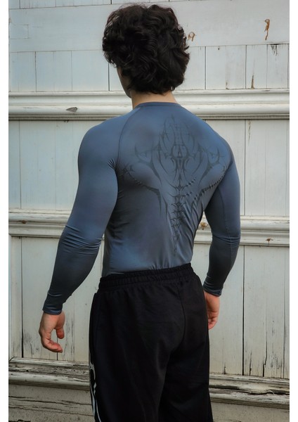 Cyber Bones - Uzun Kollu Compression T-Shirt (Fume)