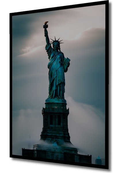 Çerçeve Görünümlü Özgürlük Heykeli Yağlı Boya Görünümlü Dekoratif Ahşap Ev/işyeri/ofis Kare Tablo fiyatları