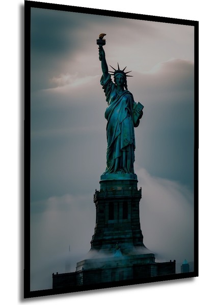 Çerçeve Görünümlü Özgürlük Heykeli Yağlı Boya Görünümlü Dekoratif Ahşap Ev/işyeri/ofis Kare Tablo modelleri