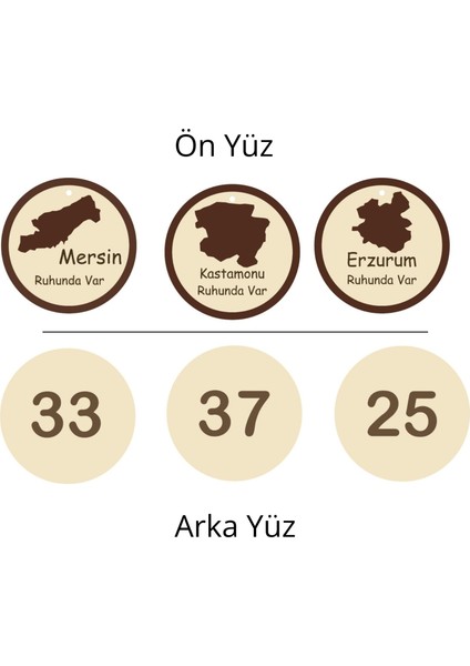 Ahşap Türkiye Şehir Haritası Araba Süsü – 81 İl Plaka Numaralı Dikiz Ayna Hediyelik fiyatları