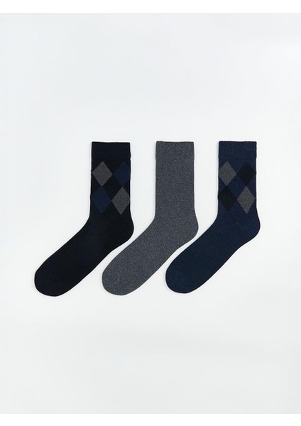 Desenli Erkek Soket Çorap 3'lü (W5)
