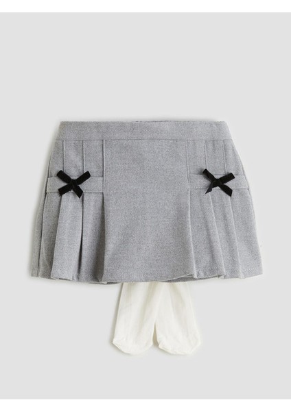 Beli Lastikli Pileli Kız Çocuk Şort Etek (W5)