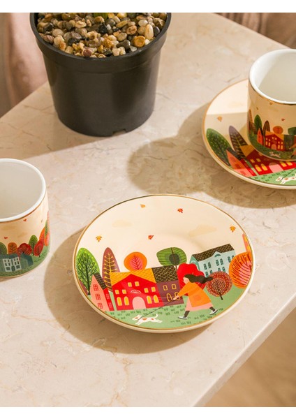 Baskılı 2 Kişilik Porselen Kahve Fincan Takımı 90 ml (W5) modelleri