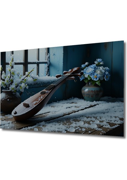 Karda Mandolin Çiçekleri Dekoratif Ahşap Dekoratif Ev/işyeri/ofis Kare Tablo fiyatları