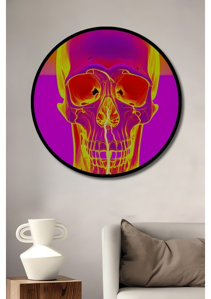 Çerçeve Görünümlü Neon Işık Ölüm Dansı Modern Sanat Dekoratif Ahşap Ev/işyeri/ofis Yuvarlak Tablo