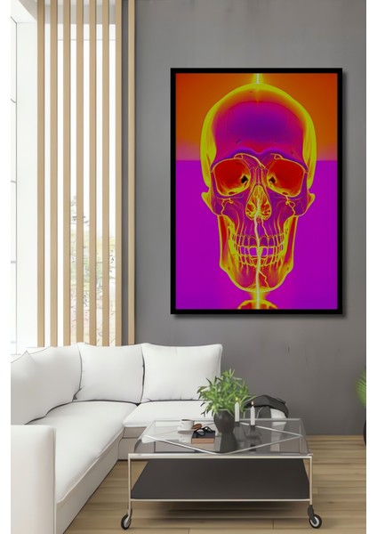 Çerçeve Görünümlü Neon Işık Ölüm Dansı Modern Sanat Dekoratif Ahşap Ev/işyeri/ofis Kare Tablo