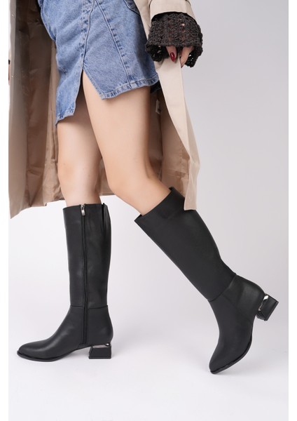 Collie Sivri Burun Yandan Fermuarlı Topuklu Kadın Çizme