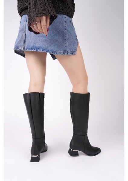 Collie Sivri Burun Yandan Fermuarlı Topuklu Kadın Çizme