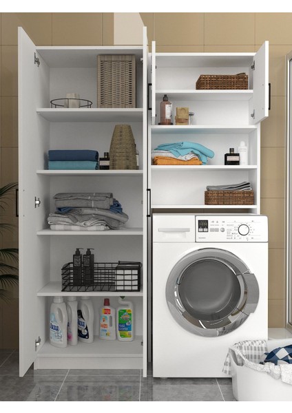 Lumy Çamaşır Makinesi -Tuco 5 Raflı Çok Amaçlı Dolap Beyaz modelleri