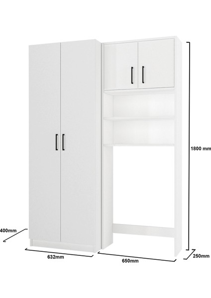 Lumy Çamaşır Makinesi -Tuco 5 Raflı Çok Amaçlı Dolap Beyaz fırsatları