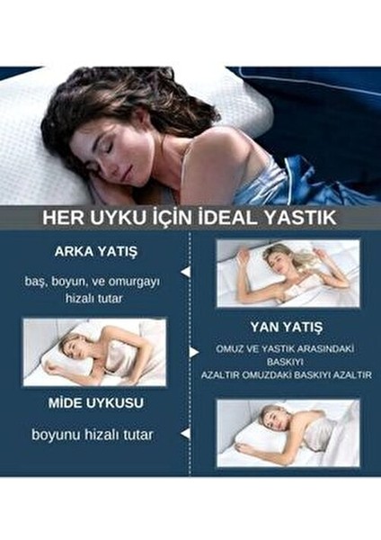 Ortopedik Visco Yastık Boyun Fıtığı Boyun Düzleşmesi Boyun Ağrısı Destekli Lüks Ortapedik Yastık. fırsatları