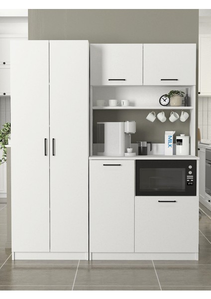 Tuco 2 Kapakli - Tuco 5 Rafli Çok Amaçlı Dolap Beyaz