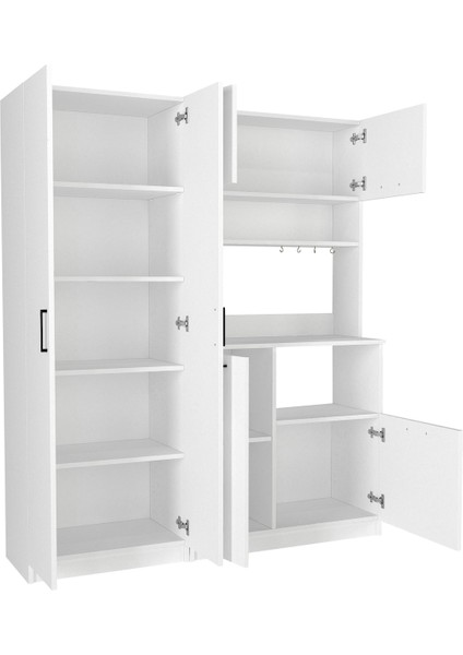 Tuco 2 Kapakli - Tuco 5 Rafli Çok Amaçlı Dolap Beyaz