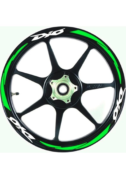 Yeni Özel Motosiklet Jant Şeridi Yeşil Reflektifli Dio Uyumlu Yazılı Sağ-Sol/ön-Arka
