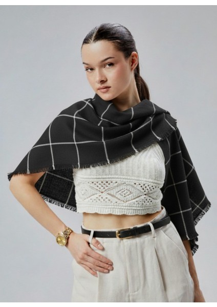 Kadın Yumuşak Dokulu Ekose Model Kışlık Şal