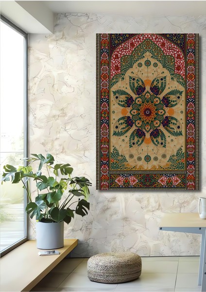 Osmanlı Çiçek Bahçesi Yağlı Boya Görünümlü Dekoratif Ahşap Ev/işyeri/ofis Kare Tablo