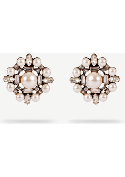 Inci Detaylı Gold Küpe