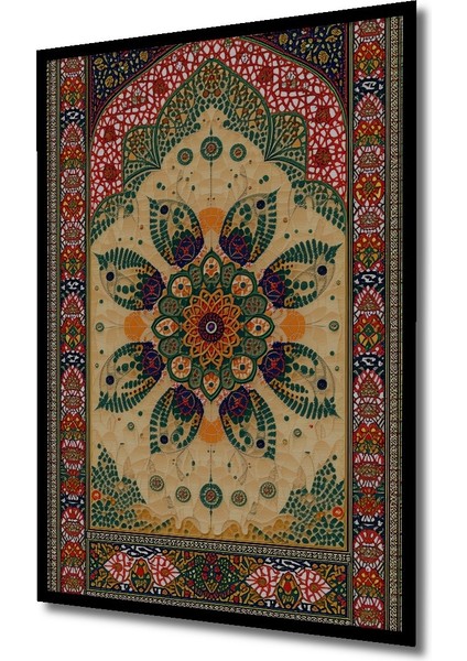 Çerçeve Görünümlü Osmanlı Çiçek Bahçesi Yağlı Boya Görünümlü Dekoratif Ahşap Işyeri/ofis Kare Tablo fiyatları