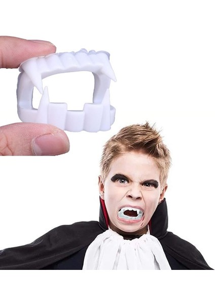 Halloween Drakula Vampir Dişi 1 Adet Çocuk 4-8 Yaş Arası