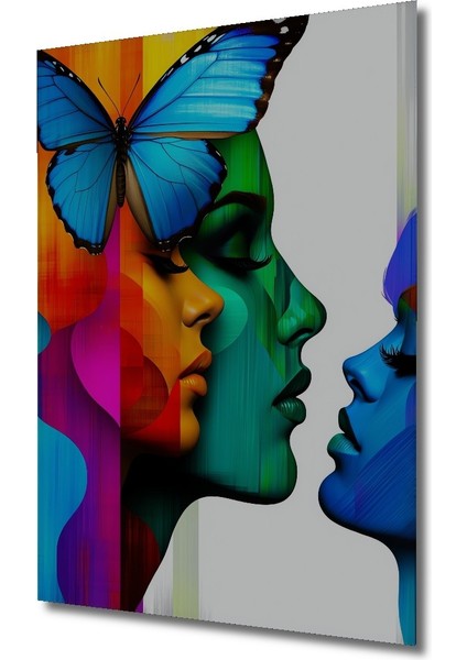 Kelebekli Kadınlar Modern Sanat Yağlı Boya Görünümlü Ev/işyeri/ofis Dekoratif Ahşap Kare Tablo fiyatları