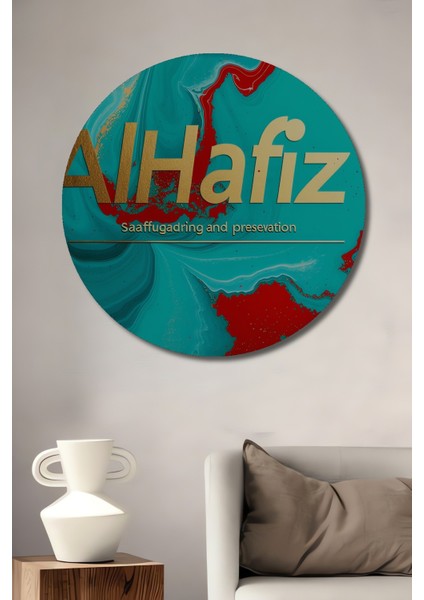 Al Hafiz Mermer Dokulu Soyut Sanat Ev/işyeri/ofis Dekoratif Ahşap Yuvarlak Tablo