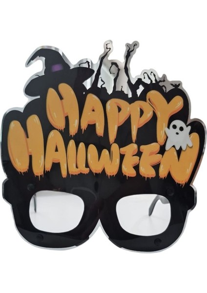 Happy Halloween Yazılı Figürlü 3D Plastik Pvc Parti Gözlüğü Model Y 1 Adet