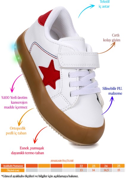 Rena Günlük Cırtlı Işıklı Erkek Bebek Spor Ayakkabı fiyatları