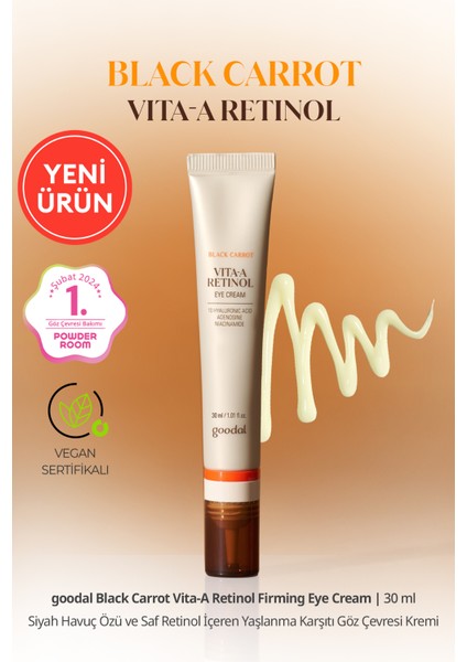 Siyah Havuç Özü ve Saf Retinol İçeren Göz Kremi GOODAL Black Carrot Vita-A Retinol Firming Eye Cream