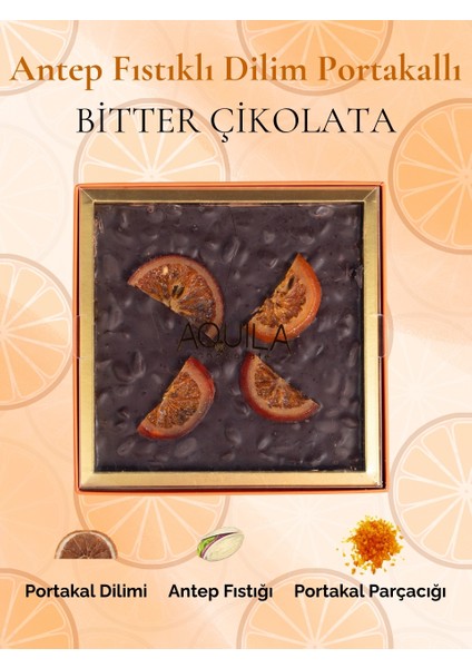 Antep Fıstıklı Dilim Portakallı Bitter Çikolata 250 gr – Premium Gurme El Yapımı fırsatları